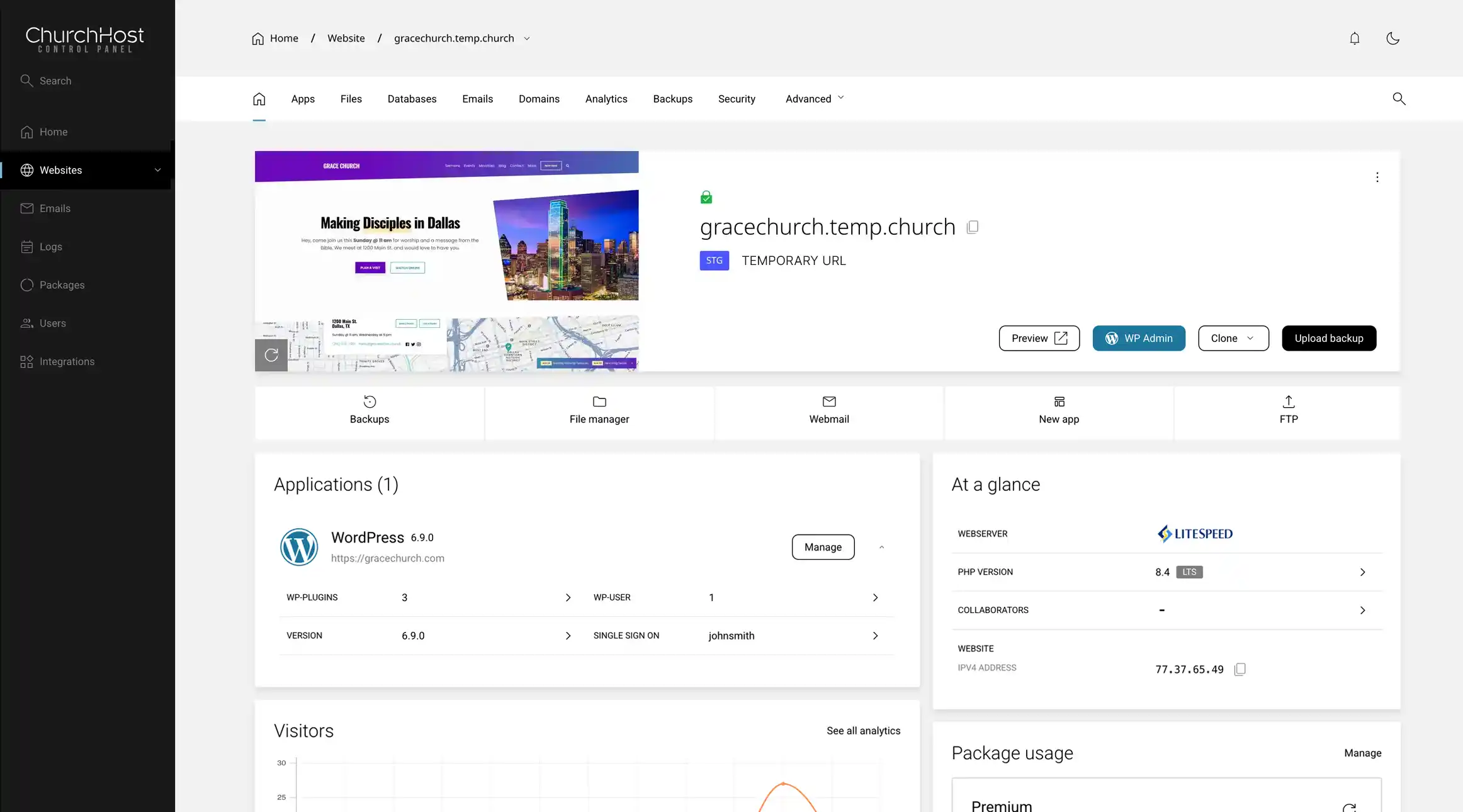Control Panel Screenshot